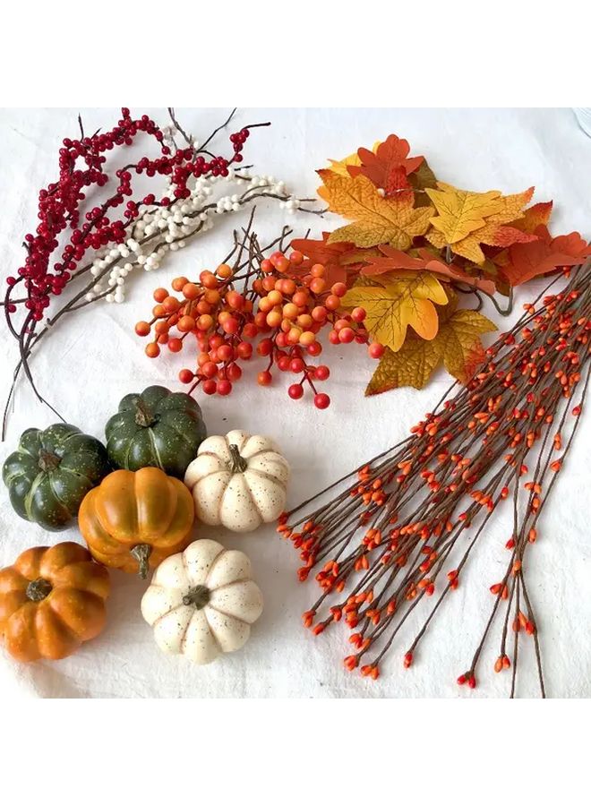 100 Pcs Artificial Berries And Floral Stems For Fall Thanksgiving Halloween Christmas Decor - Image 5